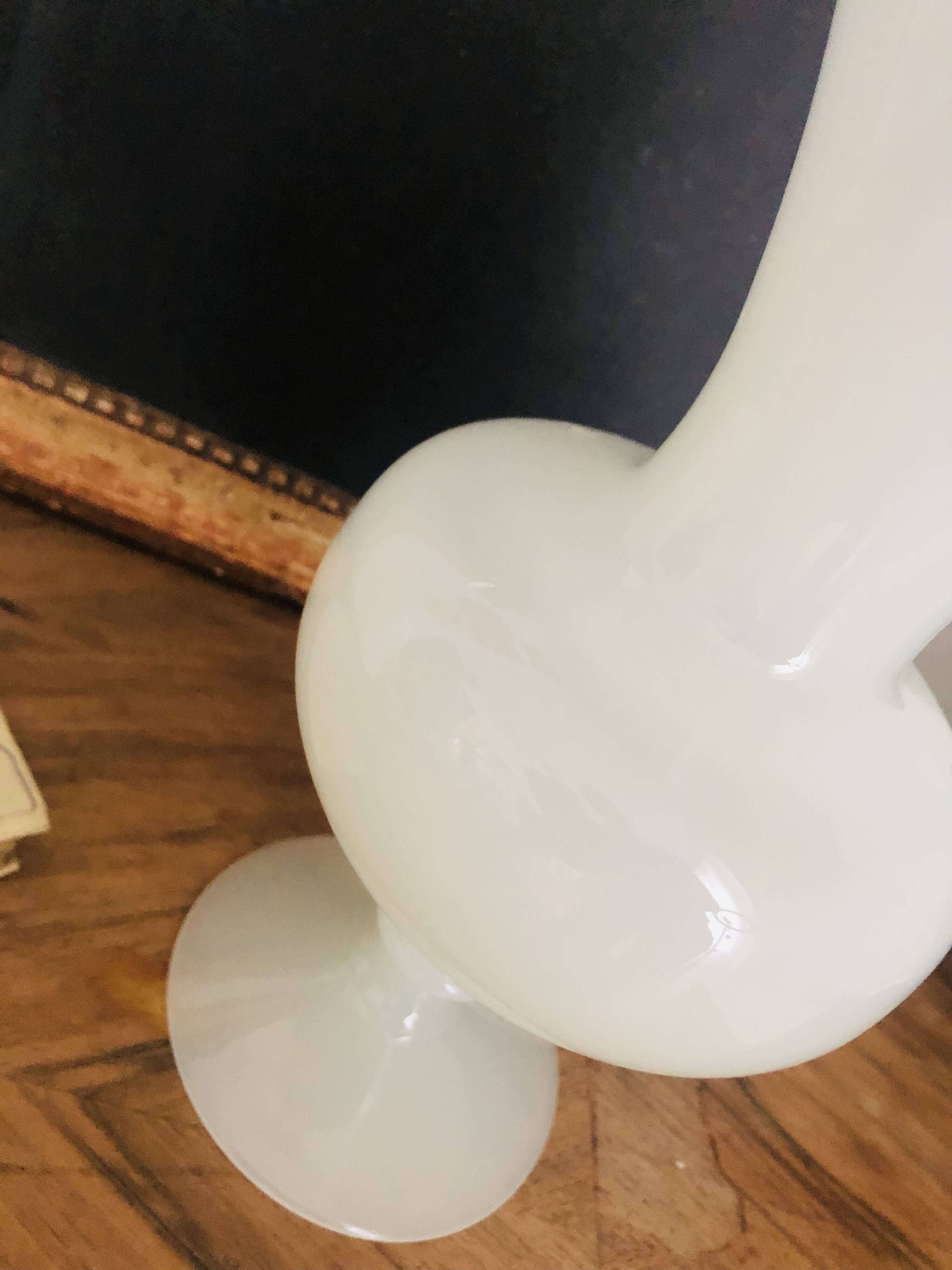 white opaline vase