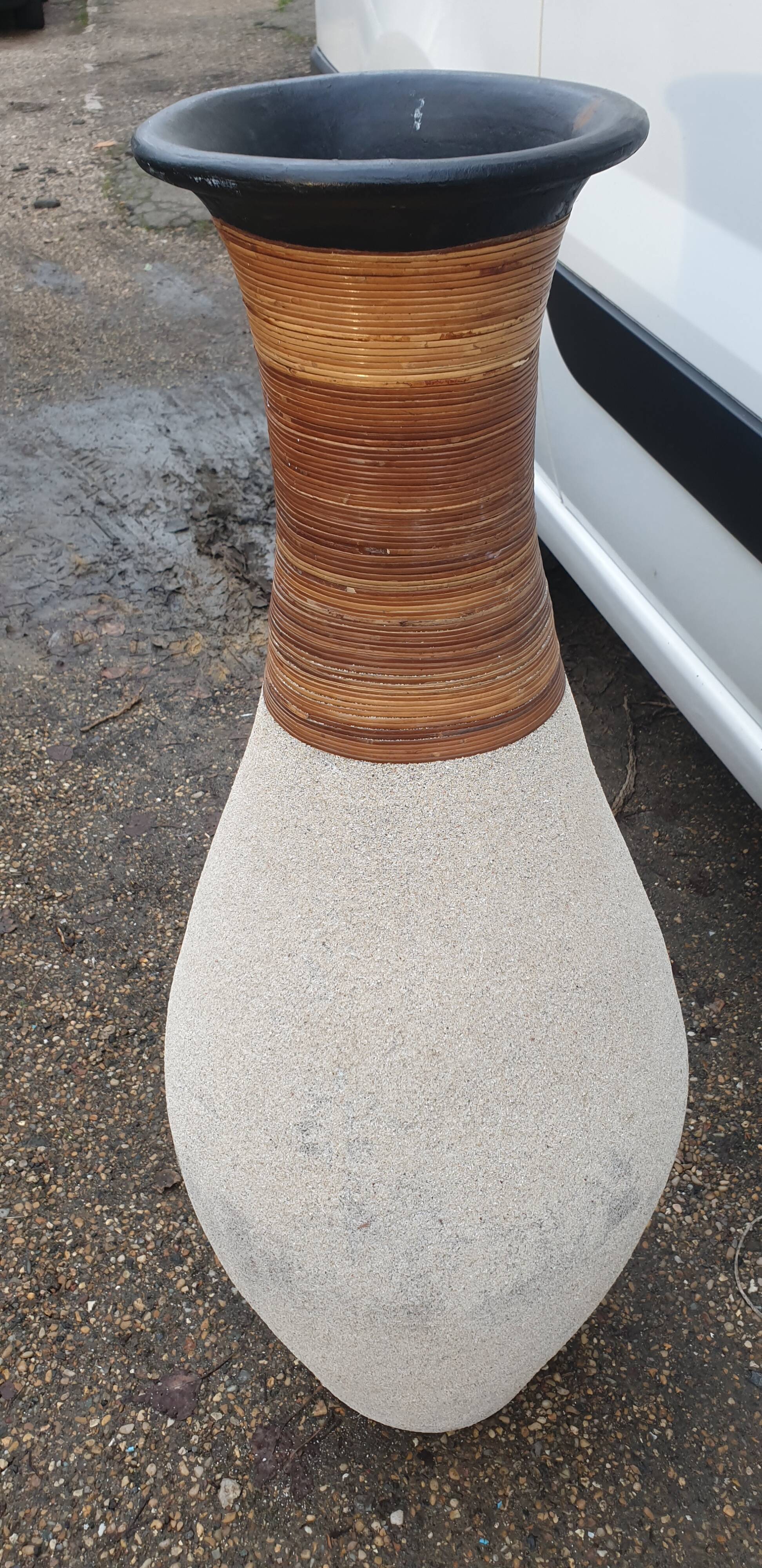 Ethnic terracotta vase seventies