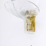 J.T. Kalmar enormous petal wall light in brass and blown glass, mid-century, Austria, 1970s