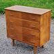 Vintage chest of drawers from the 50s in blond oak 4 drawers feet bobbin
