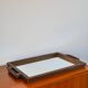 Large wooden mirror tray, turned wooden handles, 1940