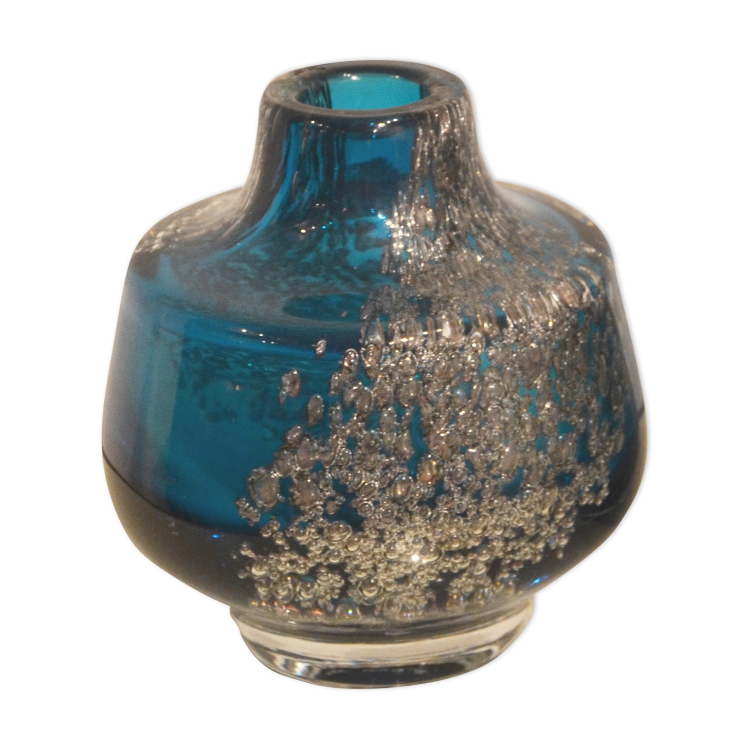 Vase Florida en verre bleu