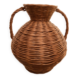 Large 50 cm wicker jar from the 60s and 70s