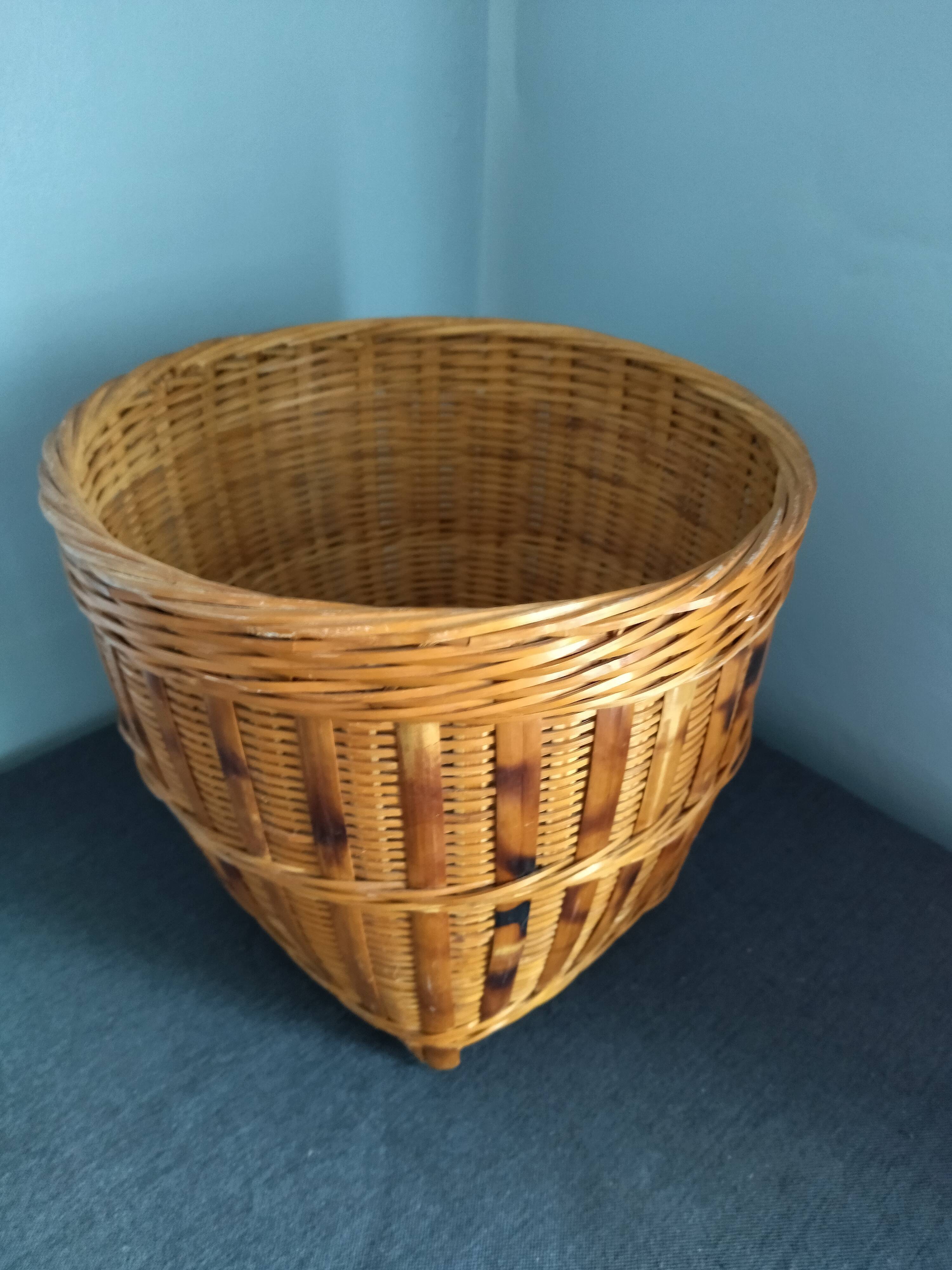 Vintage rattan pot cover