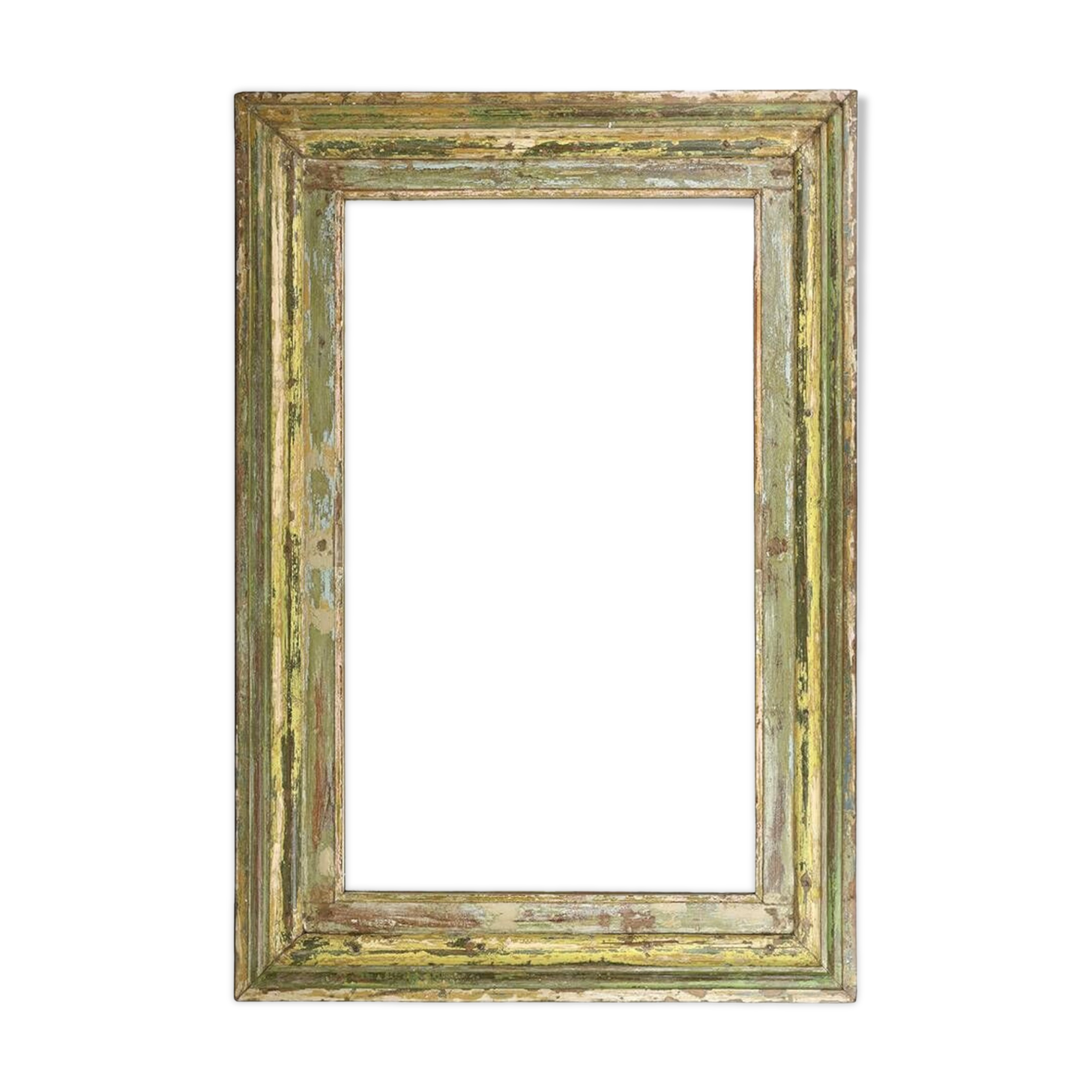 Large patinated solid wood mirror