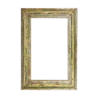 Large patinated solid wood mirror