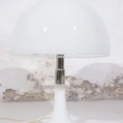 Mid-century Italian opaline white Murano table lamp