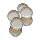 Set of 6 Plate in White Earthenware