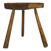 Tabouret de traite tripode, art paysan Ariège, France XIXe siècle