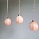 Art Deco pendant/lamp in pink speckled glass (2 available)