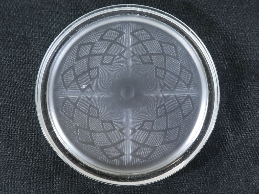 Pair of pressed moulded glass bottles mats