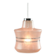Vintage Italian Chrome and Pink Glass Pendant Lamp