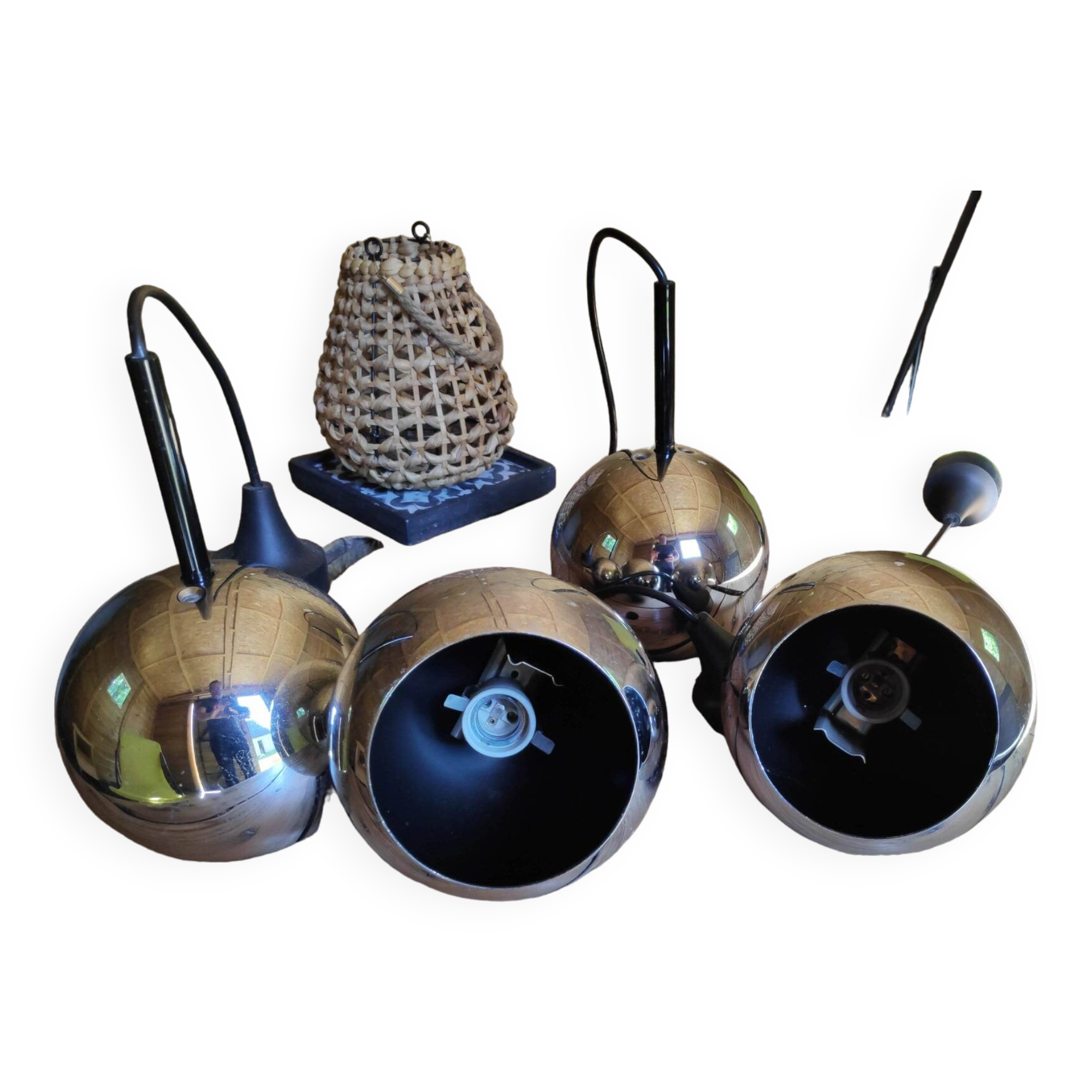 Set of 4 real STAFF pendant lights from the 70s