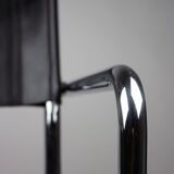 Pair of Matteo Grassi MG5 chairs in black leather and chrome