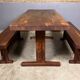 Oak dining table with 2 benches Minimalist Brutalist Wabi Sabi