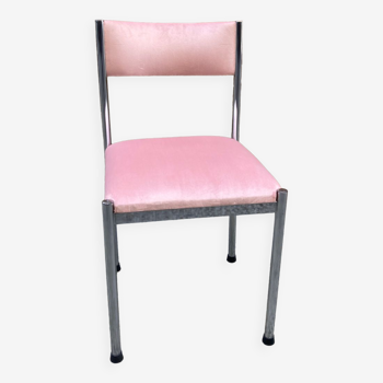 Chair chrome and pink velvet