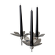 Bougeoir en acier inoxydable argenté par Monica Mulder pour Ikea, en forme de fleur, pour 3 bougies, Suède, années 1990.