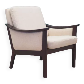 Fauteuil beige, années 1970, design danois, fabriqué au Danemark