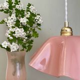 Vintage lampshade pendant light in pink opaline