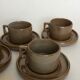 Ensemble de 6 tasses et soucoupes en grés