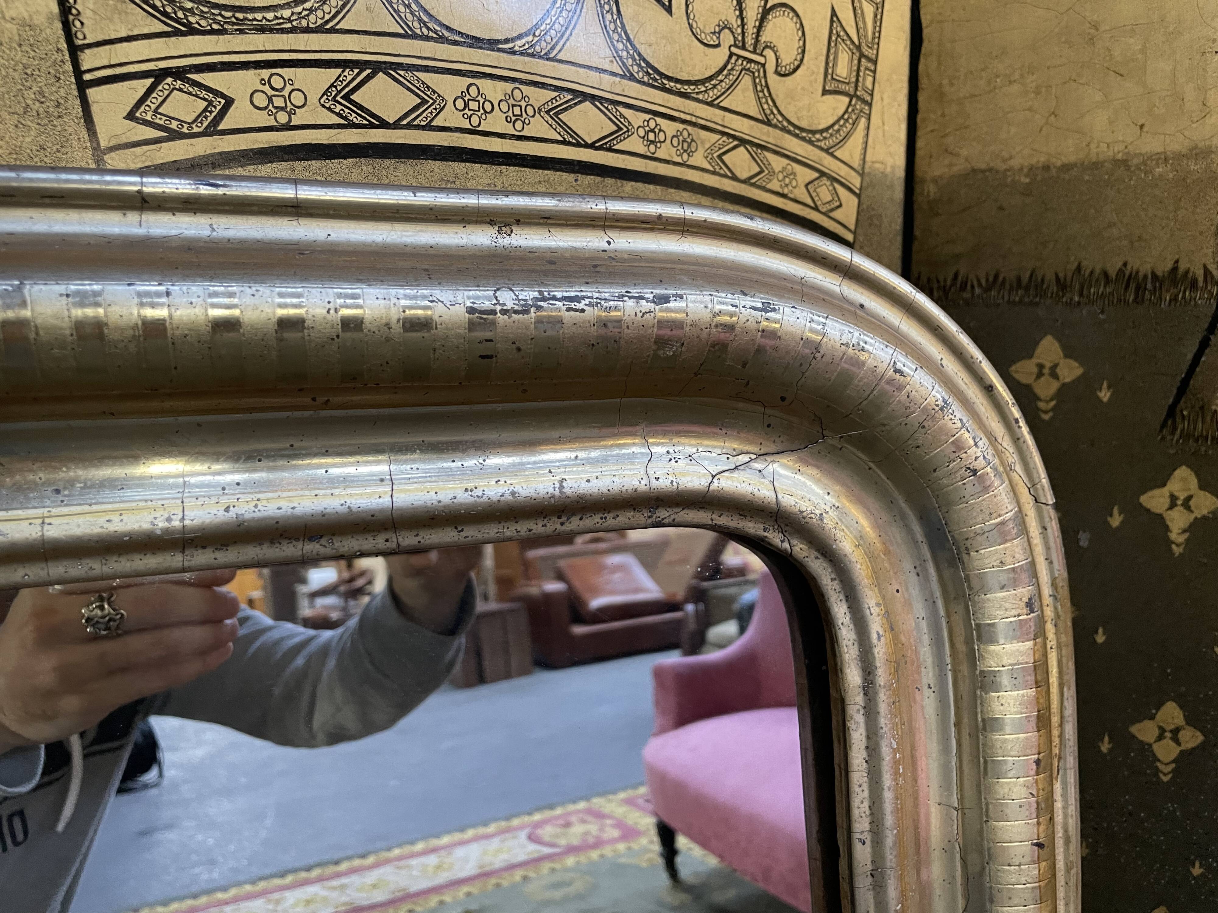Louis Philippe period mirror with gold leaf