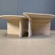Paire de tables basses en travertin vintage ou tables d'appoint, années 1970