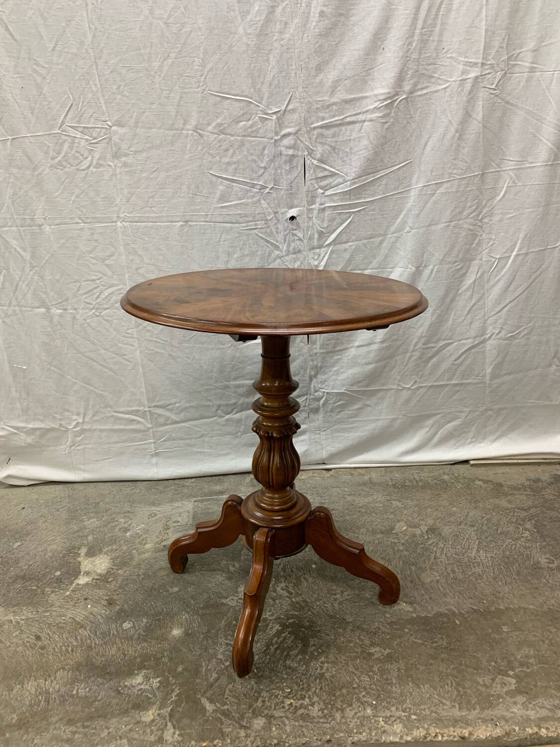 Antique Louis Philippe Walnut Tilting Pedestal Table