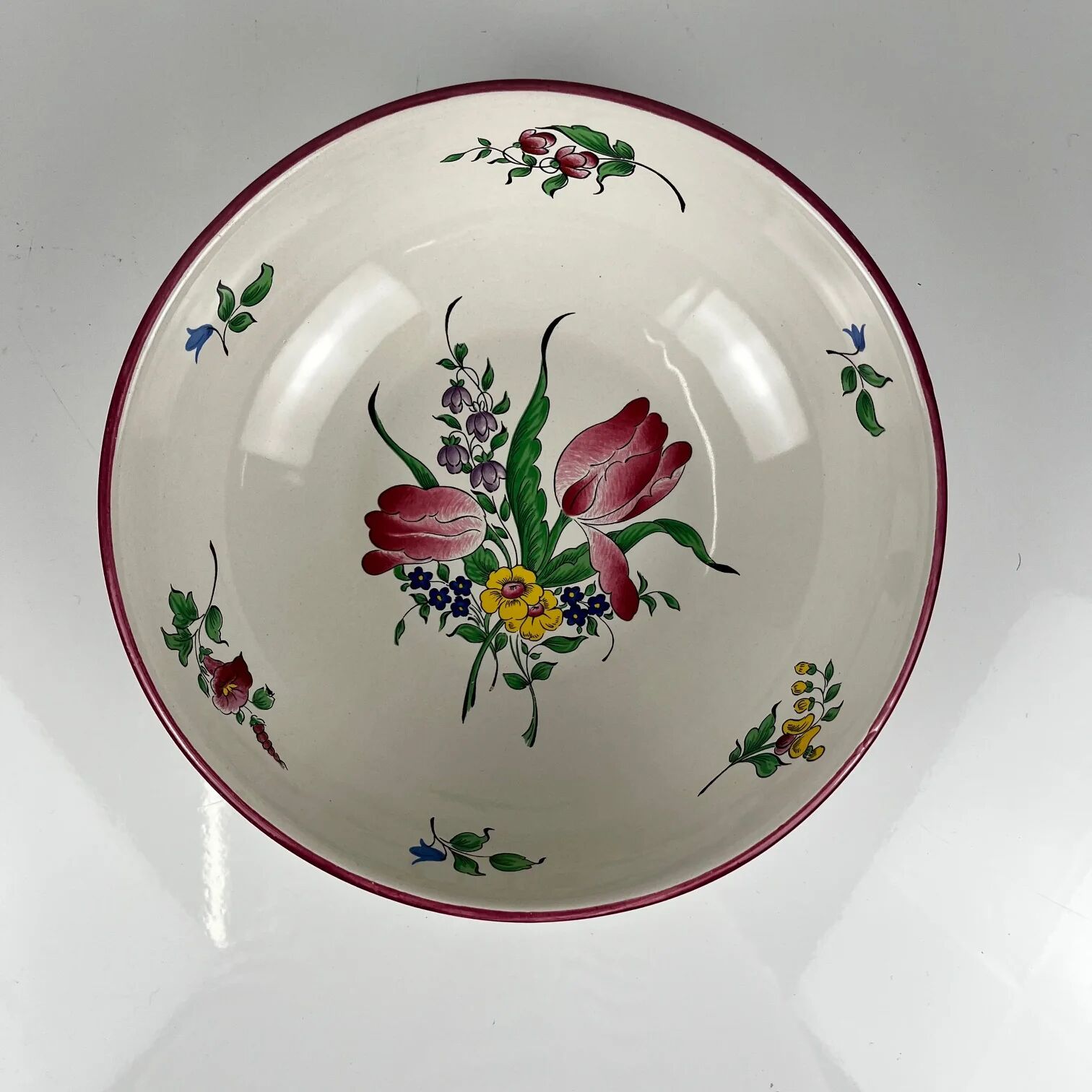 Small salad bowl, lamp model by KG Lunéville, tulip pattern.
