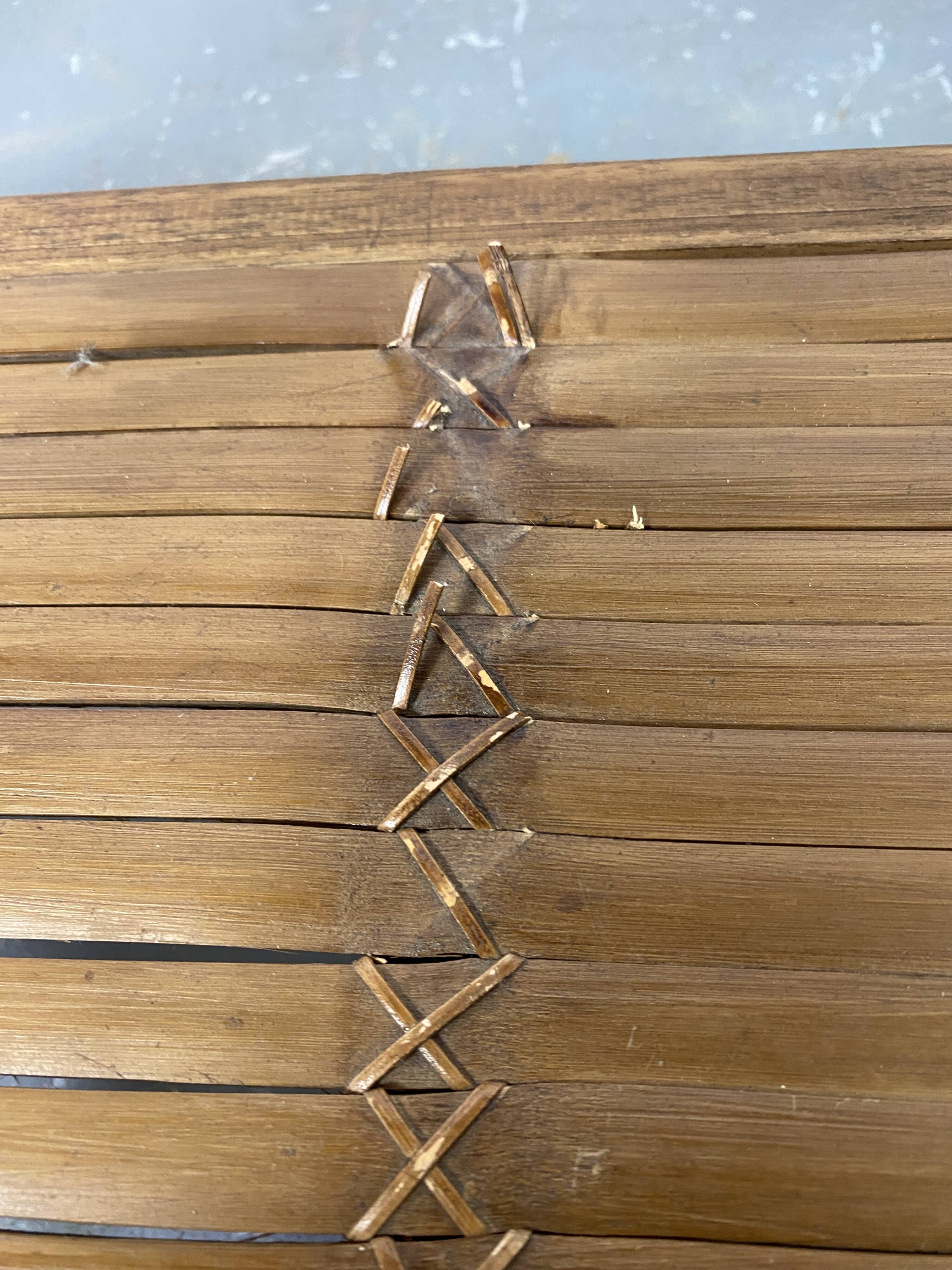 Side table in half-moon wood and bamboo