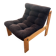 Vintage velvet and pine armchair 1970