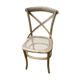 Chaise bistrot croisillon et assise tressée en fil de jute
