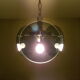 Metal chrome and smoked glass chandelier