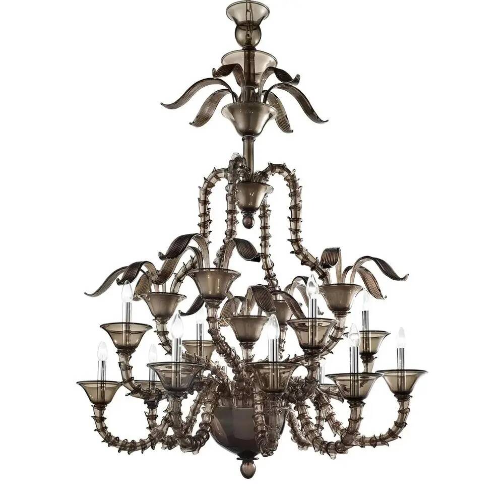Handcrafted Modern Fumé Murano Glass Chandelier by Simoeng for Simoeng