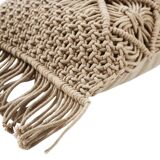 Braided nude pink macramé cushion 40x60 cm