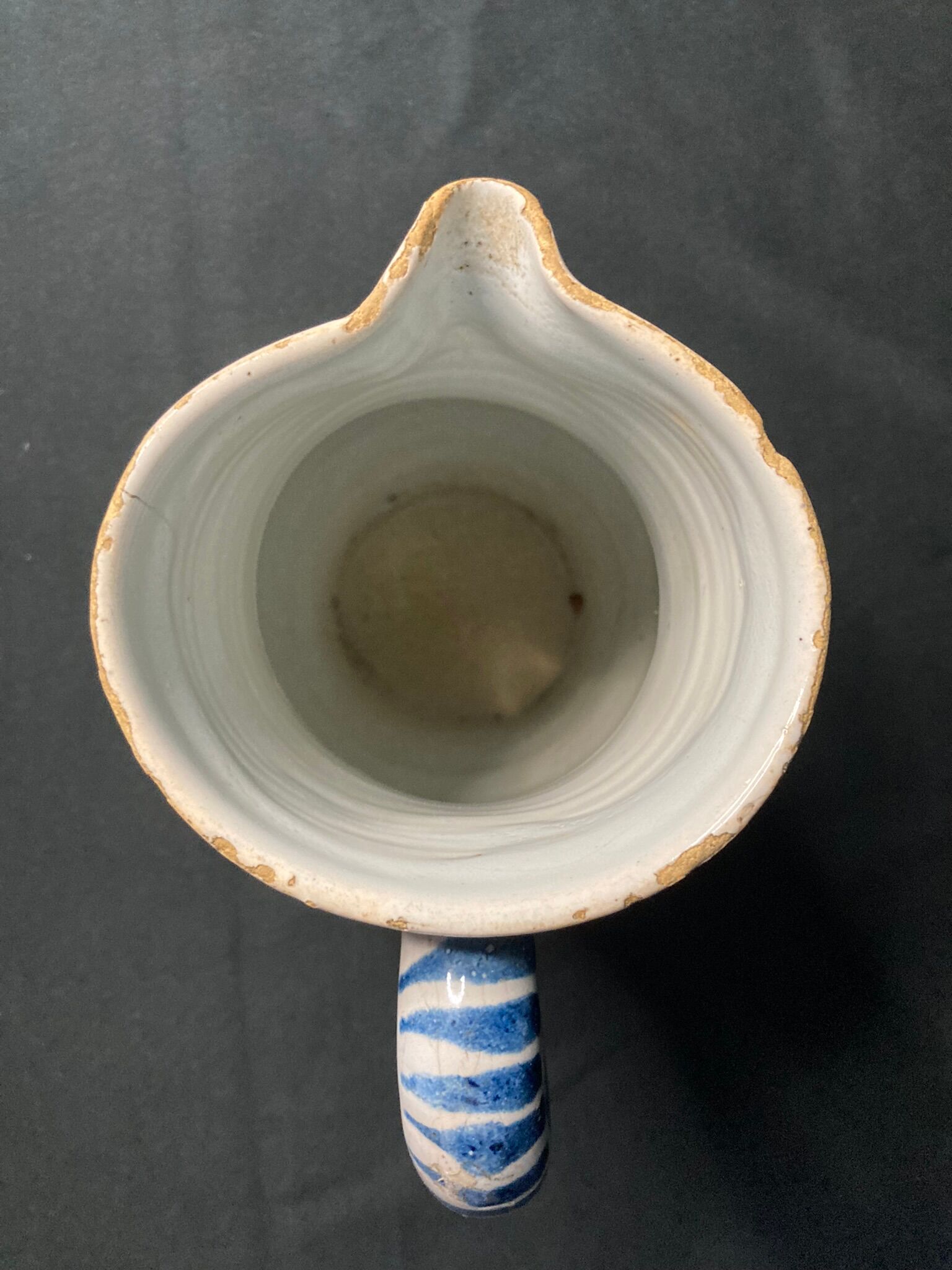 Antique earthenware pitcher from La Rochelle, 18th century