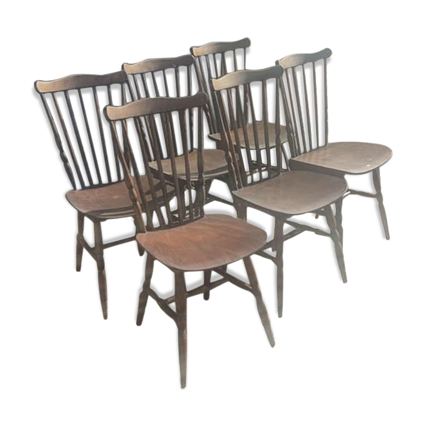 Set of 6 "Menuet" model chairs by Baumann circa 1960