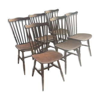 Series of 6 chairs model "minuet" by Baumann around 1960