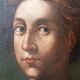 Oil on canvas antique - Saint Agnes - Roman school, 17th century