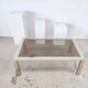 Vintage coffee table 1970s brushed metal smoked glass