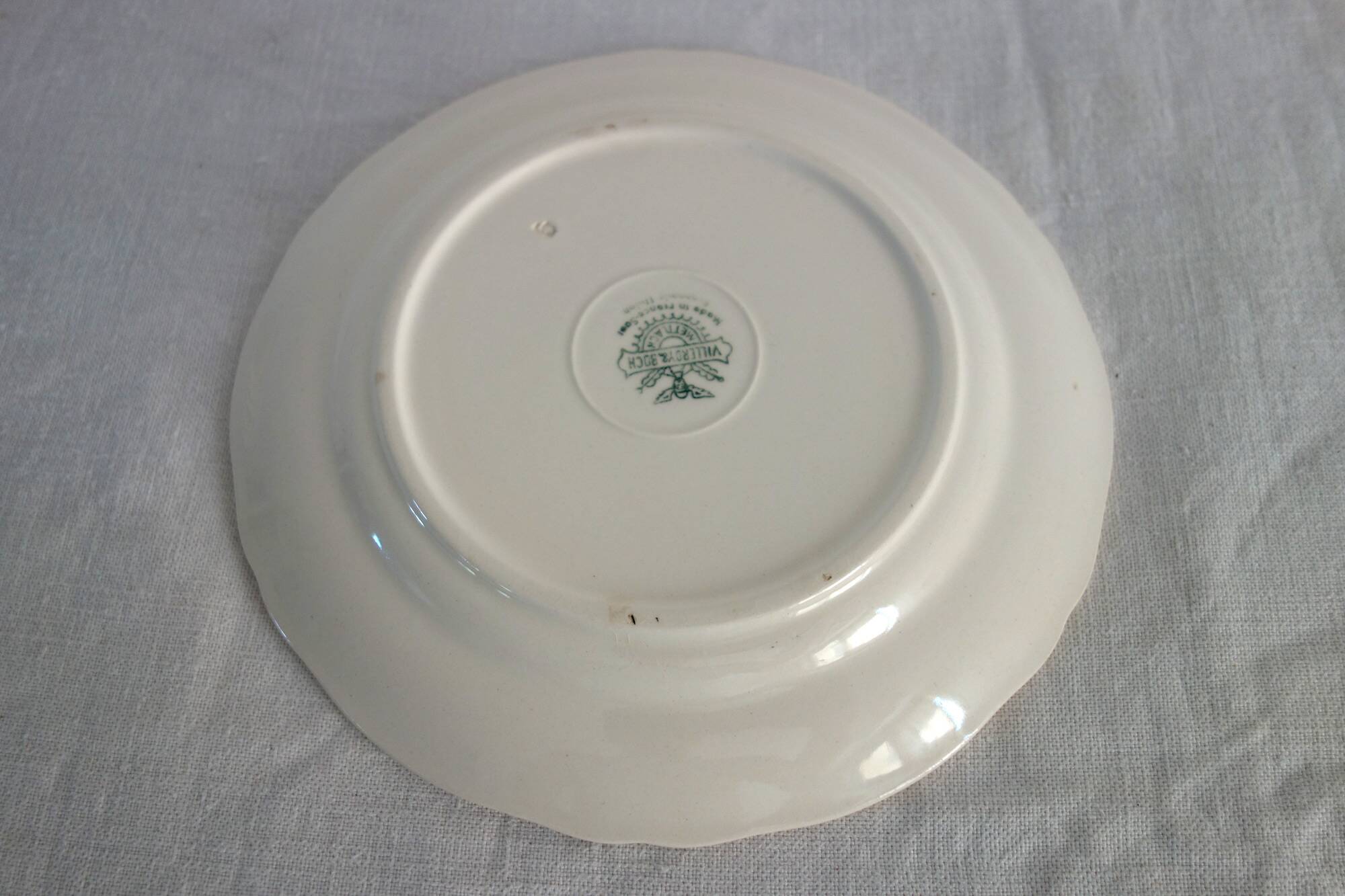 6 assiettes à dessert vintage décor main Villeroy & Boch