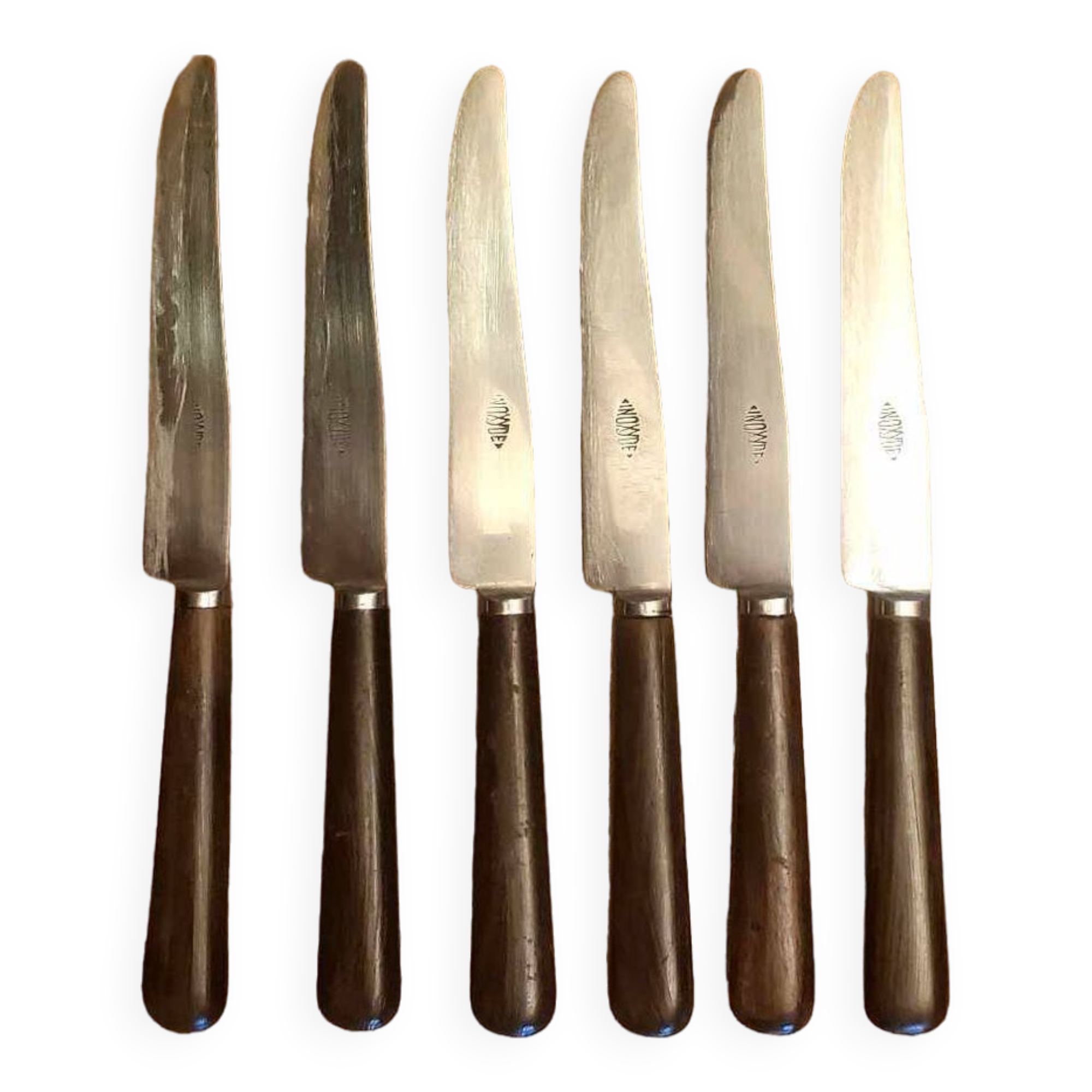 Set of 6 wooden handle knives