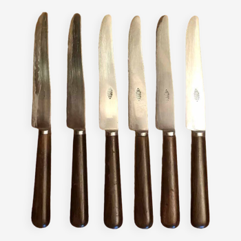 Lot de 6 couteaux manche en bois
