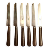 Set of 6 wooden handle knives