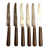 Set of 6 wooden handle knives