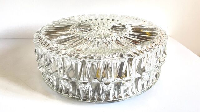 Semi-crystal ceiling lamp design german vintage