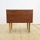 Table de chevet en teck avec trois tiroirs, années 1960
