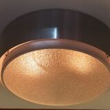 Glass and aluminum ceiling lamp, 1960