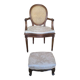 Louis 16 caned medallion armchair with footrest