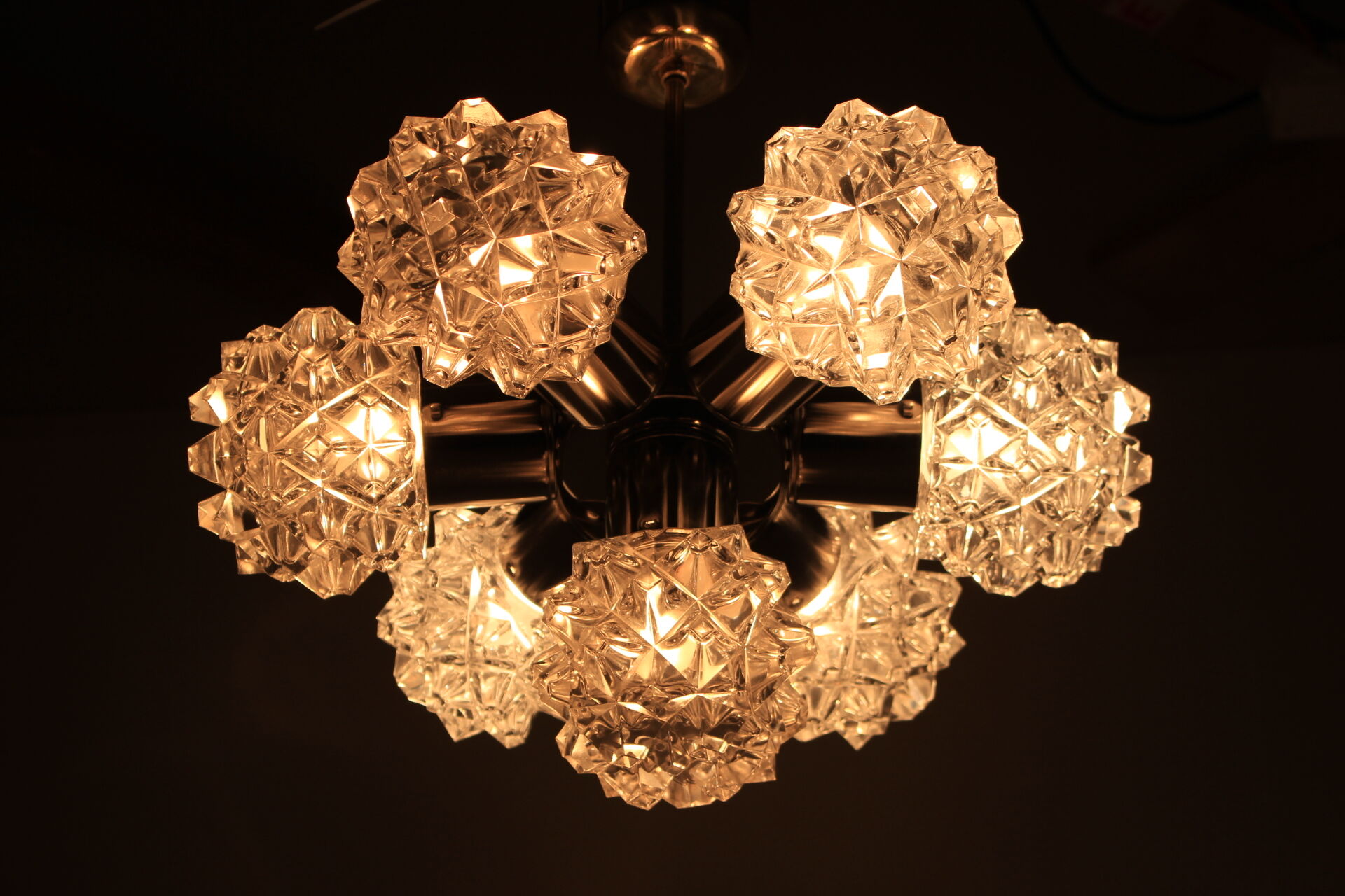 Retro glass pendant by Kamenický Šenov, 1960´s.