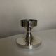Tulip footed candle holder in silver metal 1970
